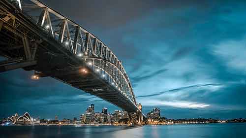 Sydney's Harbour bridge at sunrise